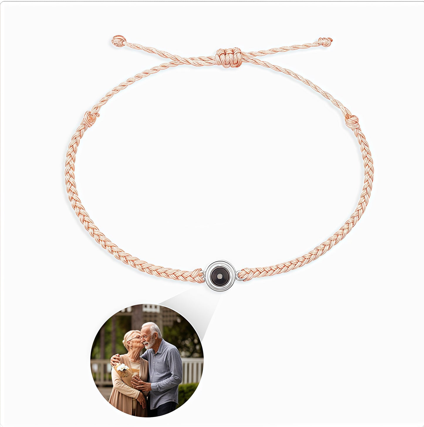 Geflochtenes Armband mit personalisiertem Foto