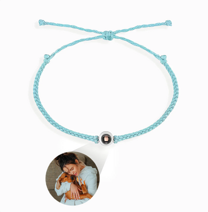 Geflochtenes Armband mit personalisiertem Foto